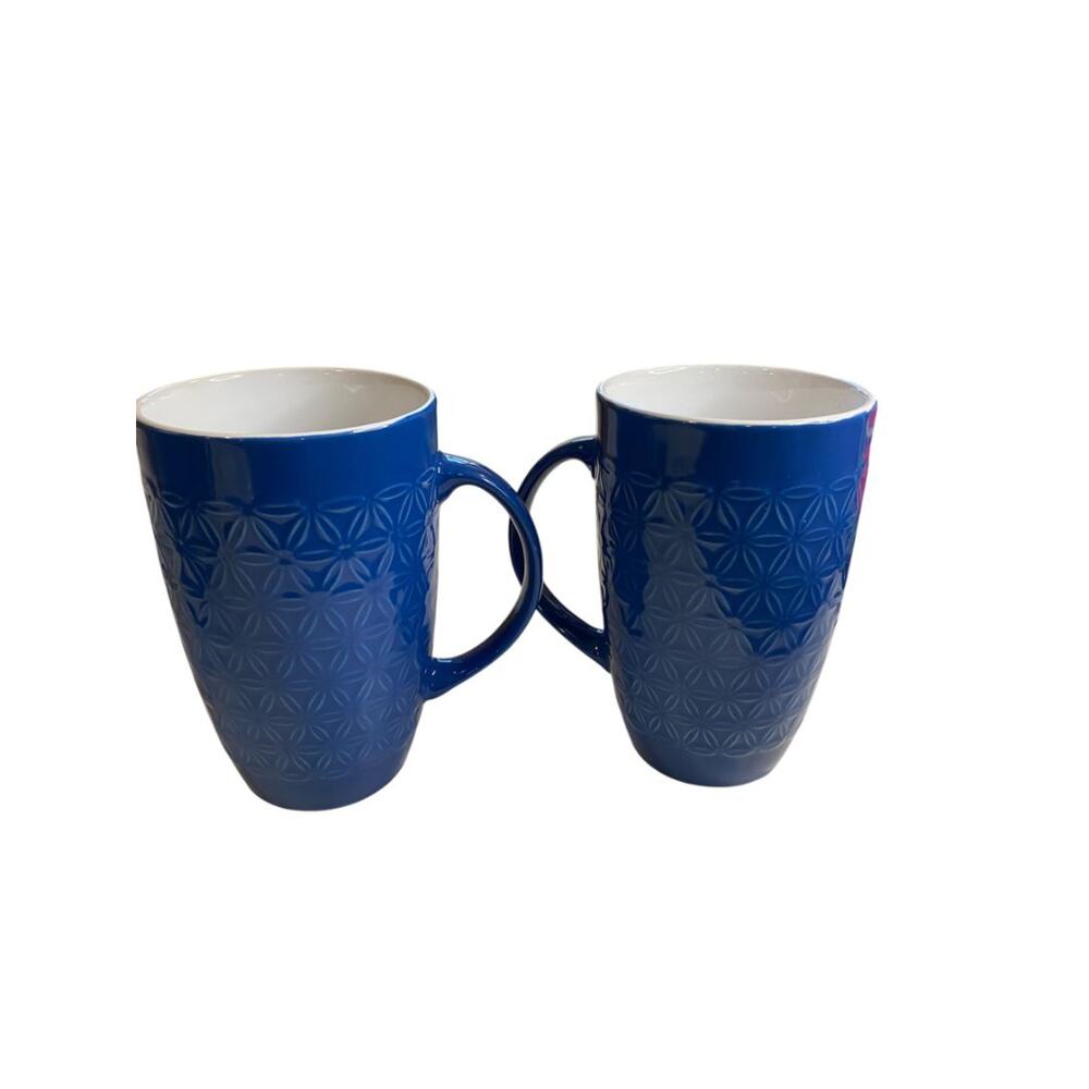 ArmorArc Set of 2 Large 16 oz Tall Mug Flower Pattern Dishwasher Microwave Safe